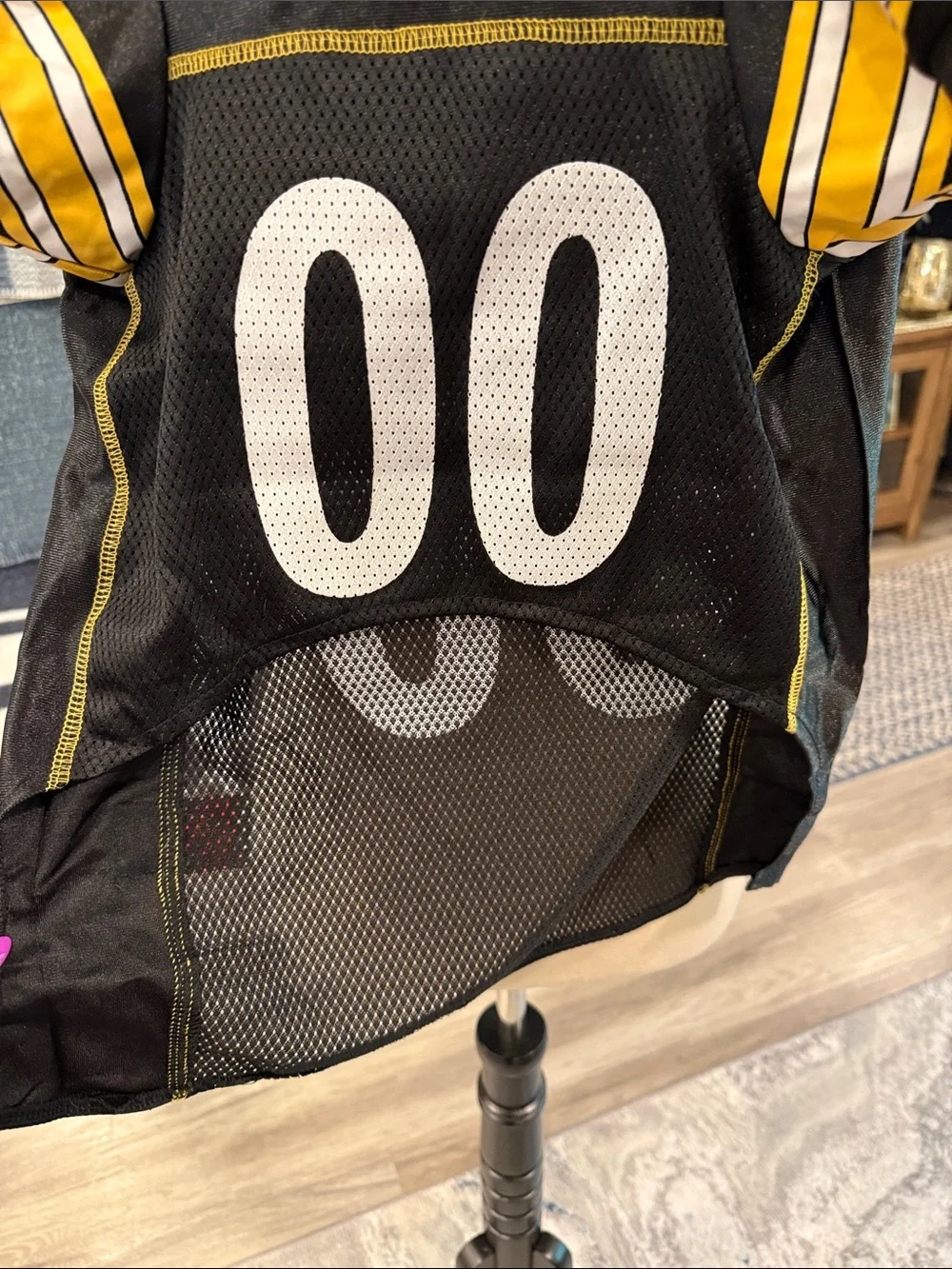 NFL Pittsburgh Steelers Pet Black & Gold Jersey Top - Gently Worn